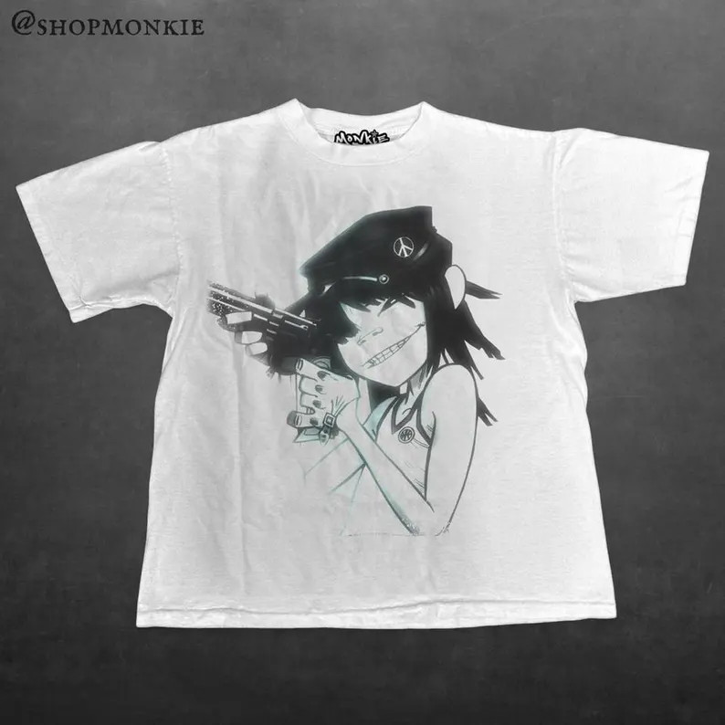 Gorillaz Noodle Vintage Grunge Y2K Graphic T-Shirt S-5XL