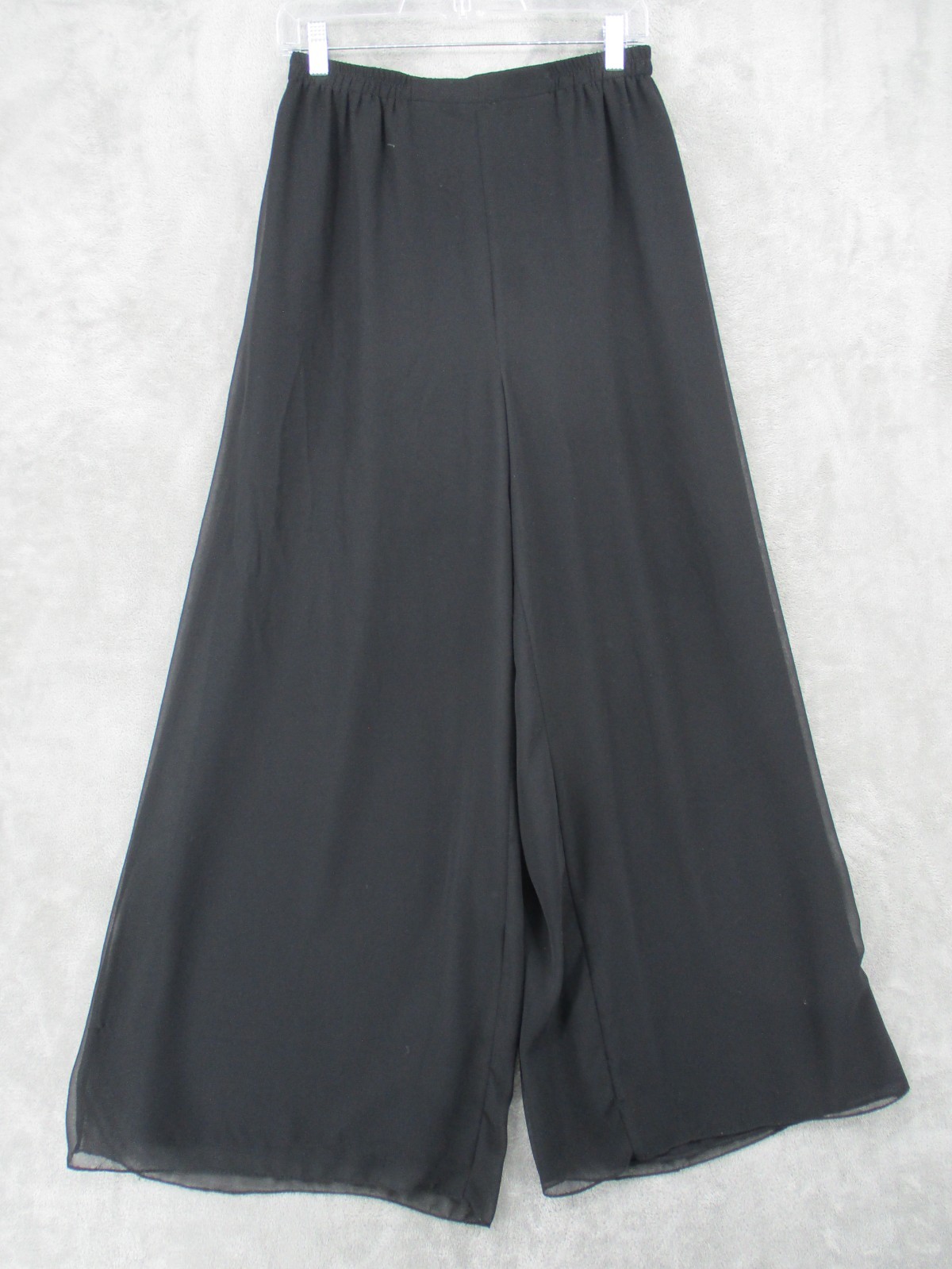 Patra Pants Womens 12 Chiffon Wide Leg Pull On Flowy Evening Event Party Black