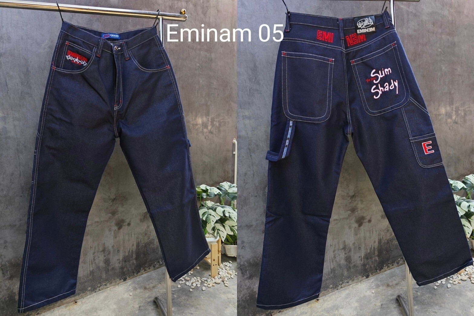 Pre-Owned Eminem Hip Hop Blue Baggy Jeans W38 Collectible