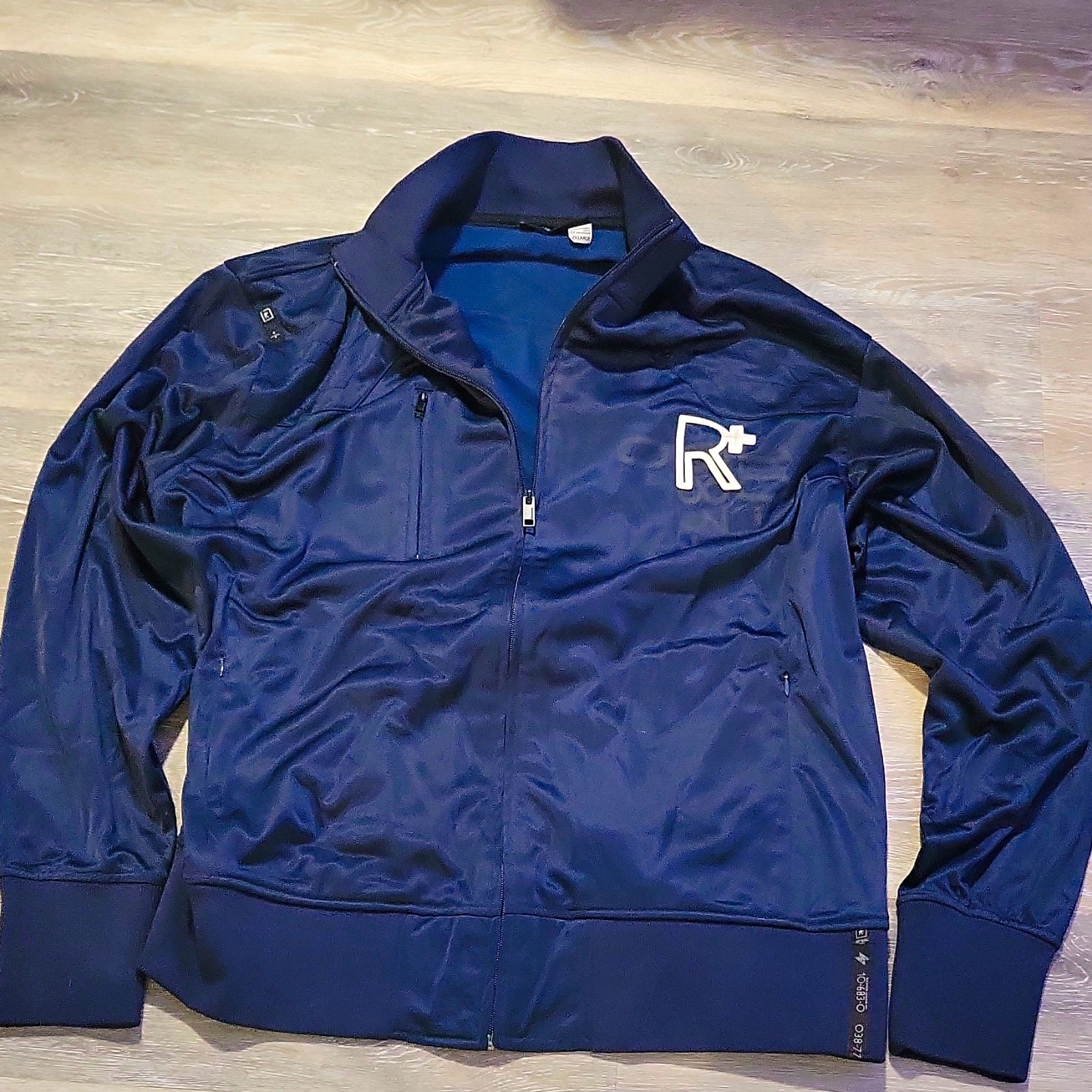 Rocawear R+ Blue Full-Zip Track Jacket Stand-Up Collar Zipped Pockets 2XL