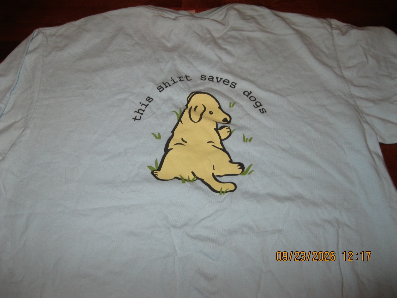 Tell Your Dog I Said Hi T Shirt Mens SZ MED  Blue Made USA THIS SHIRT SAVES DOGS
