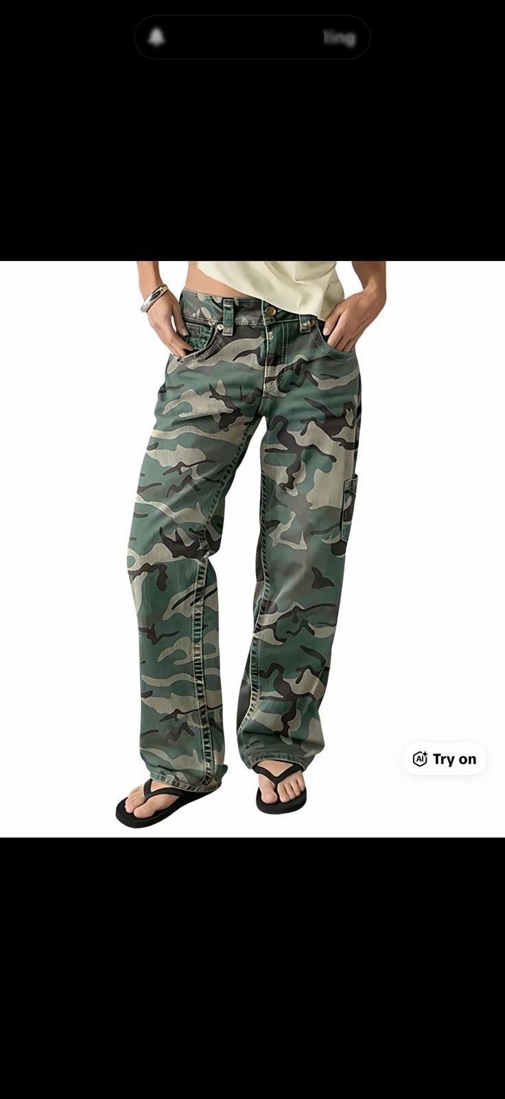 New Flamingals Stretchy Camo Print Midrise Straight Leg Pant Xl