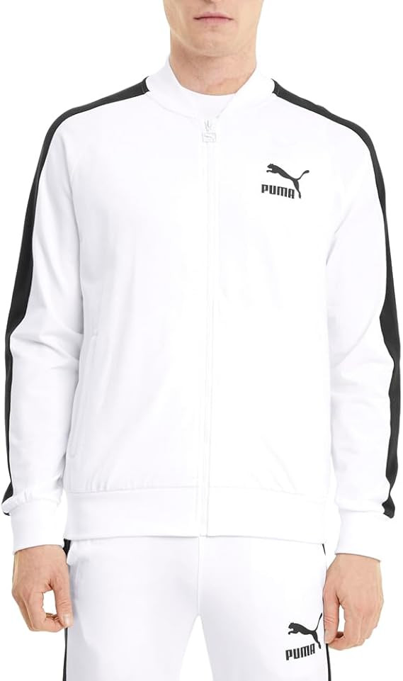 PUMA Men\'s Iconic T7 Track Jacket Jersey White - NWT