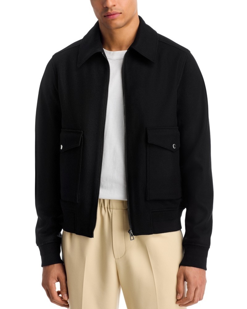 Ps Paul Smith Wool-Cashmere Blend Sweater Jacket Men\'s M Black Zip Front Closure