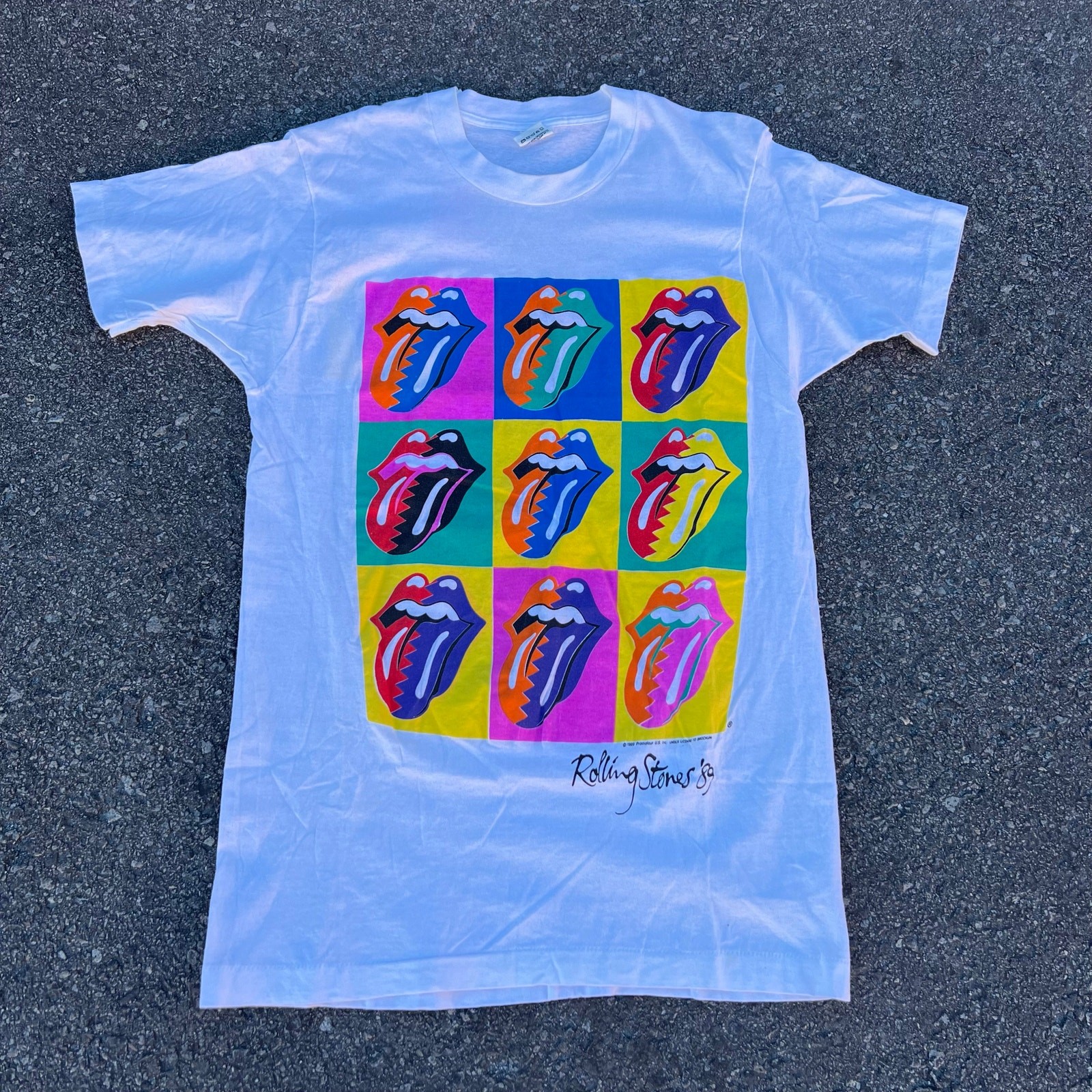 Vintage 1989 Rolling Stones Tour T-Shirt Deadstock Warhol Pop Art Tongue USA L