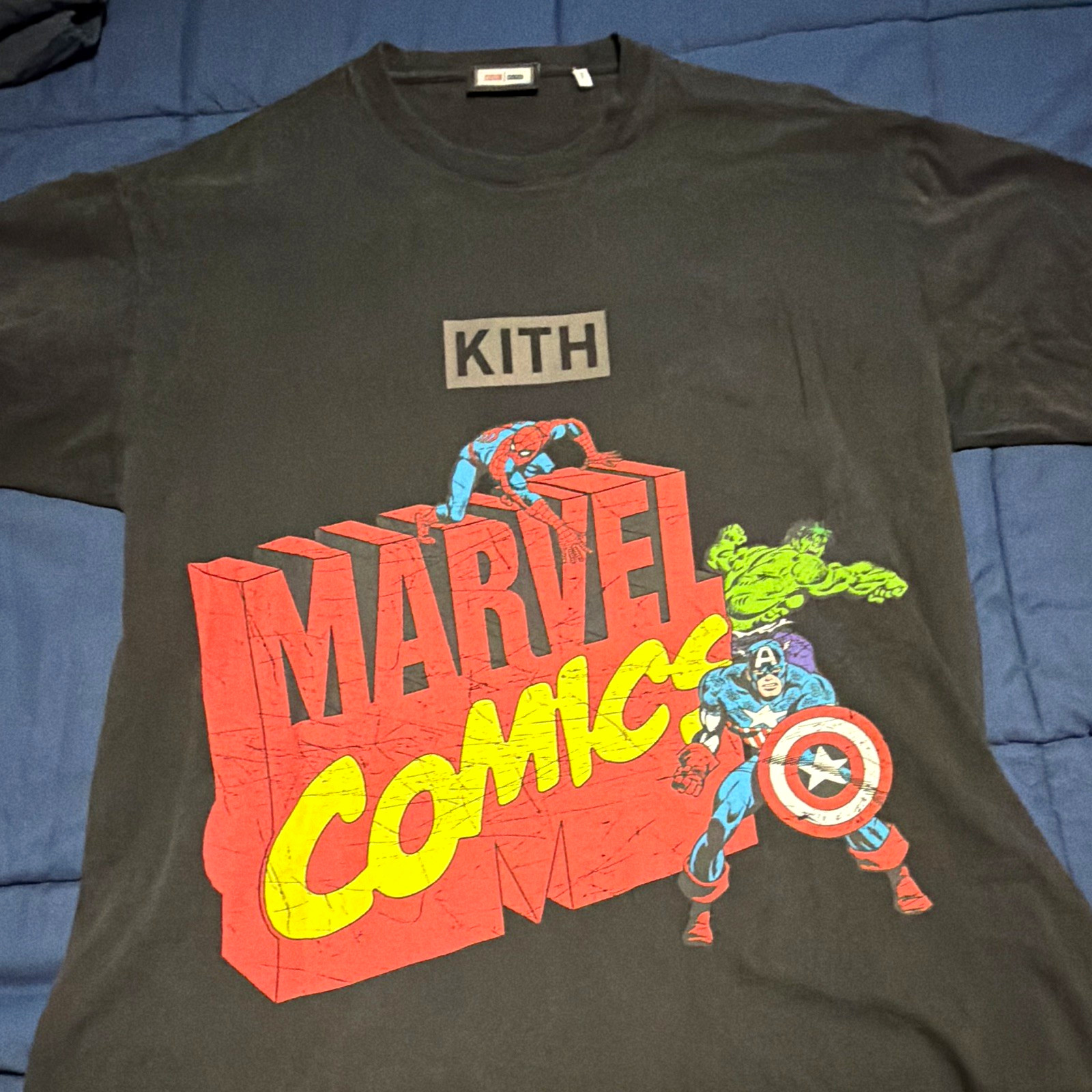 KITH x Marvel Avengers Graphic Tee Crew Neck Short Sleeve Black Men’s S