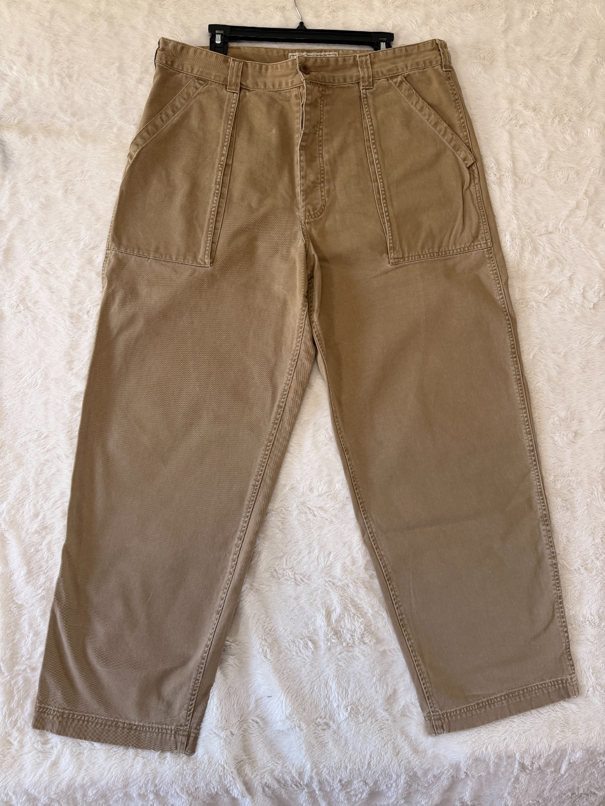 Vintage 90s Y2K Abercrombie & Fitch Mens 36 R Button Fly Khaki Chino Baggy Pants