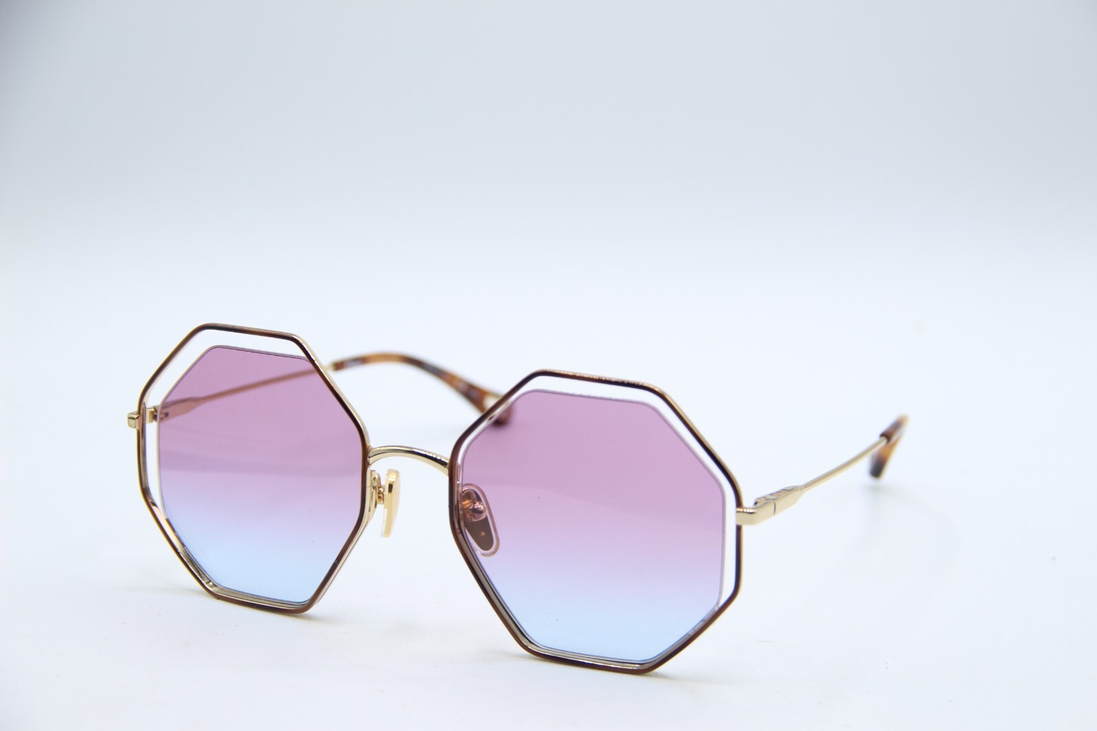 NEW CHLOE CH 0046S 006 GOLD HAVANA GRADIENT AUTHENTIC FRAMES SUNGLASSES 53-20