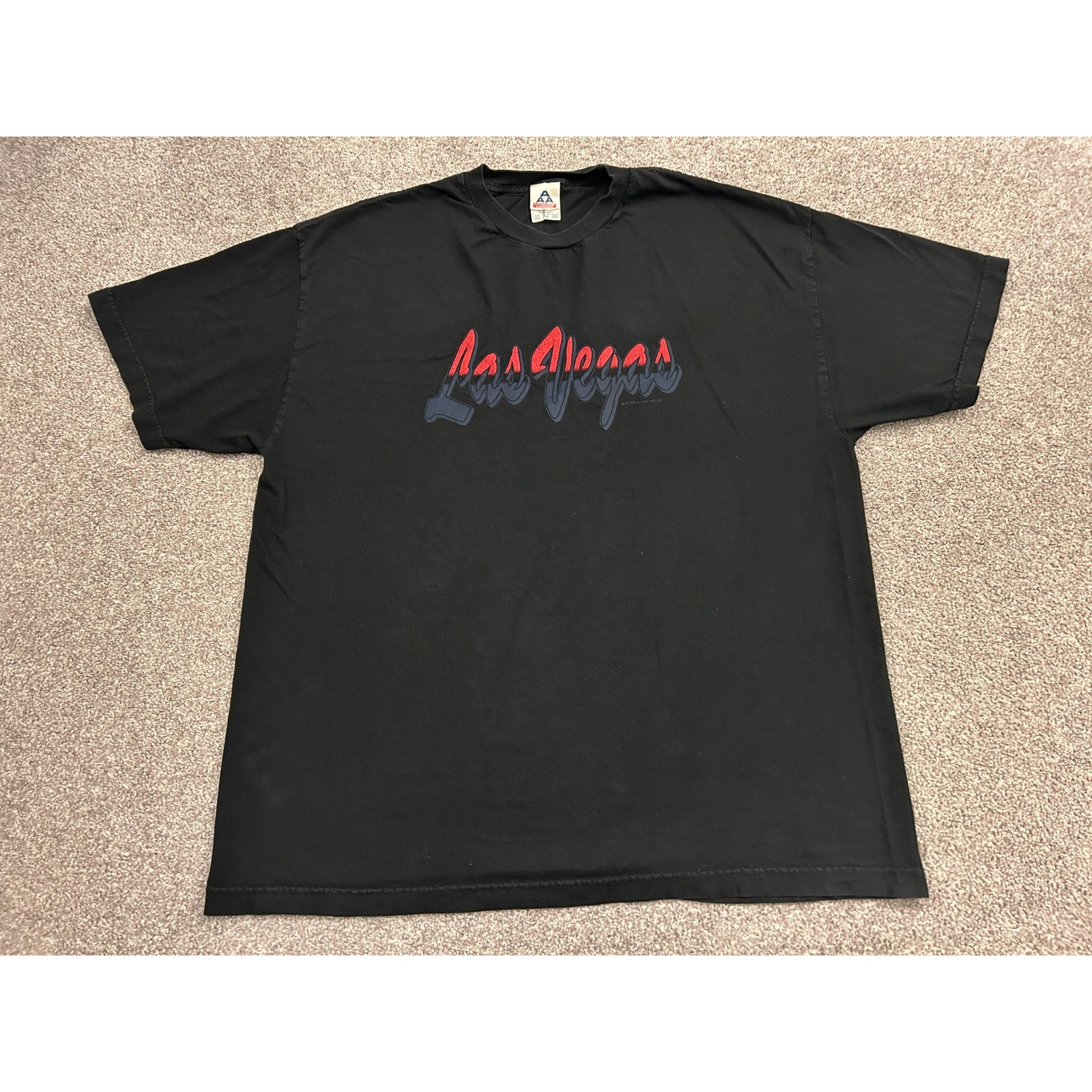 VTG Alstyle Las Vegas Graphic T-Shirt Mens 2XL Black Excellent Short Sleeve Tee