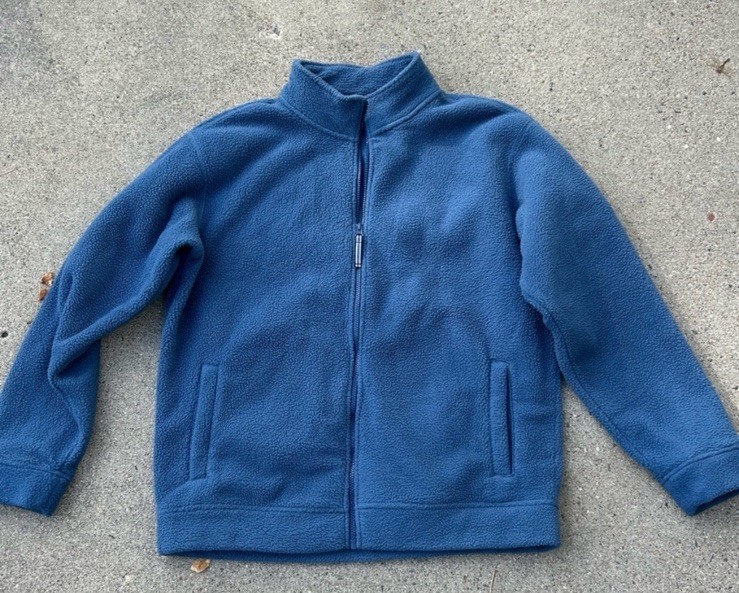 Orvis Men\'s Blue Full Zip Fleece Jacket w/ Pockets Stand-Up Collar Size L