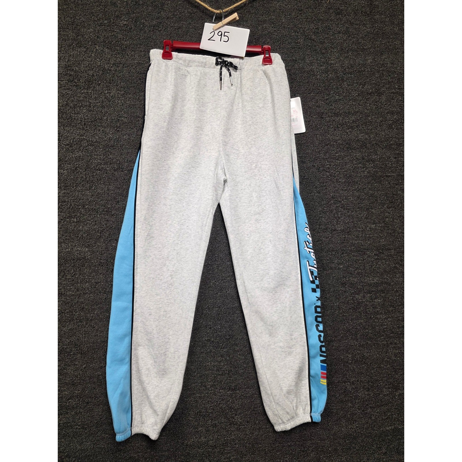 Justice x NASCAR Girls Fleece Jogger Pants Gray Blue XL 16/18 NWT