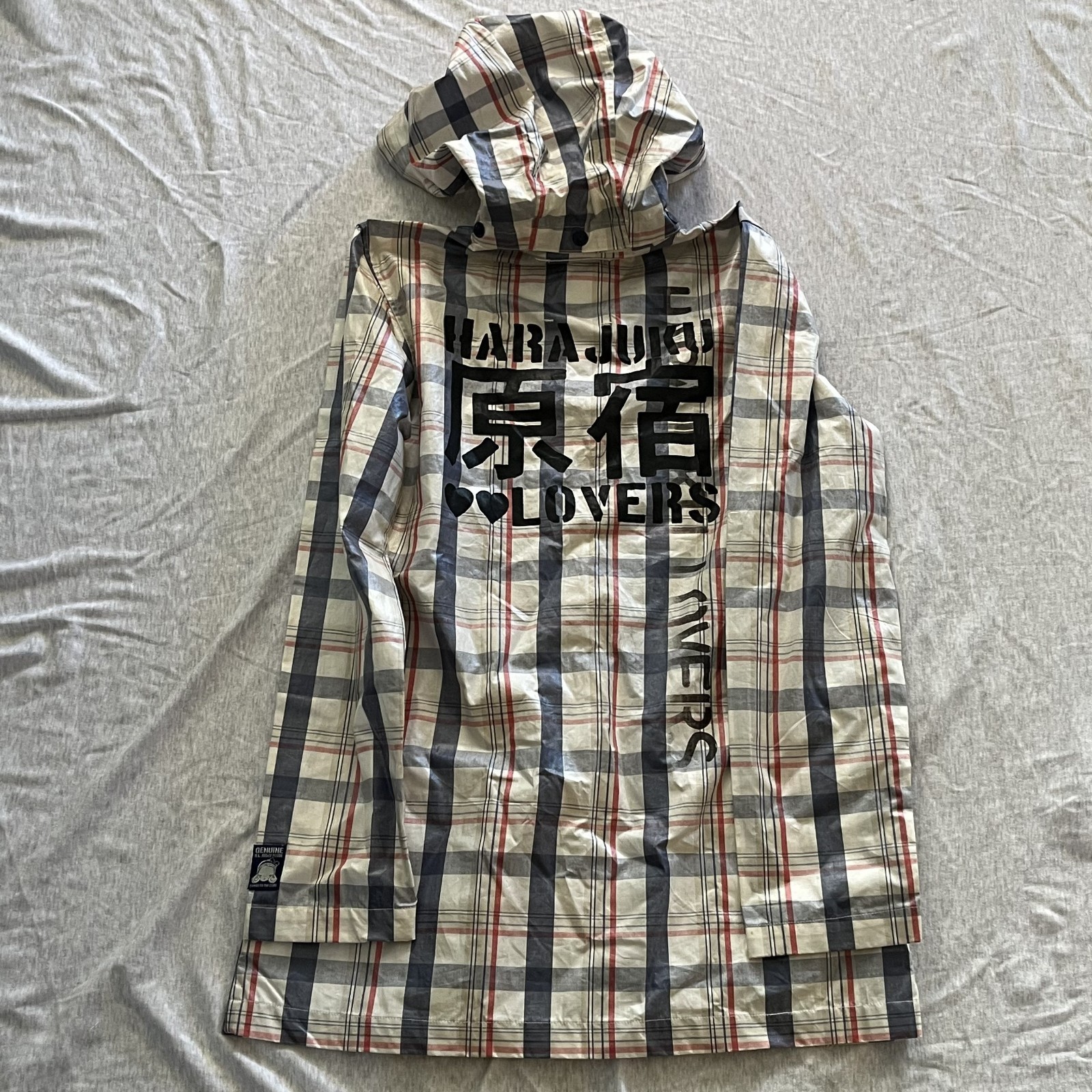 VTG Y2K NOS Harajuku Lovers Multi-Plaid Anorak Snap Jacket size Medium
