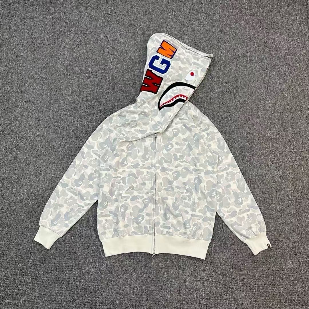 Harajuku Store Camo BAPE Separate shark full zip hoodie A Bathing Ape Size L