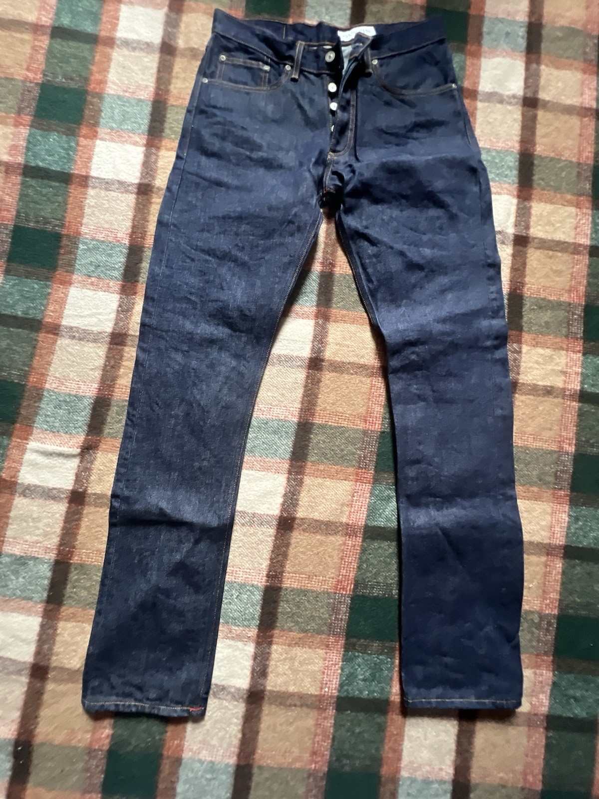 Gustin Raw Selvedge Denim Jeans Mens 32x33 #219 Slim Fit Dark Indigo EUC