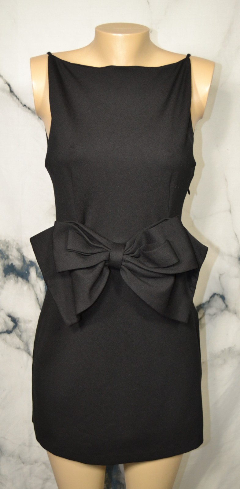 H & M EDITION Black Bow-Detail Strappy Sheath Dress Small Cocktail Party