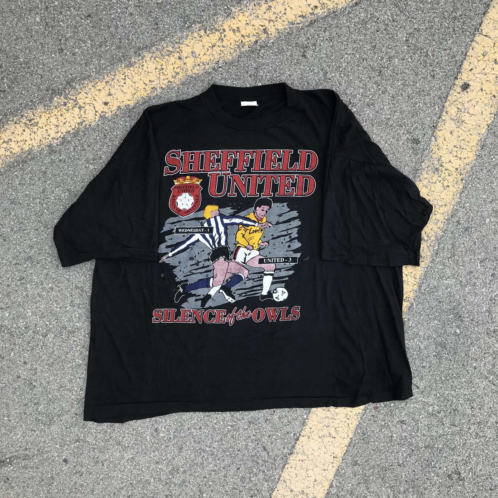 RARE Vintage Sheffield United Wolves Man United derby T-Shirt 90s EPL Mens XL 
