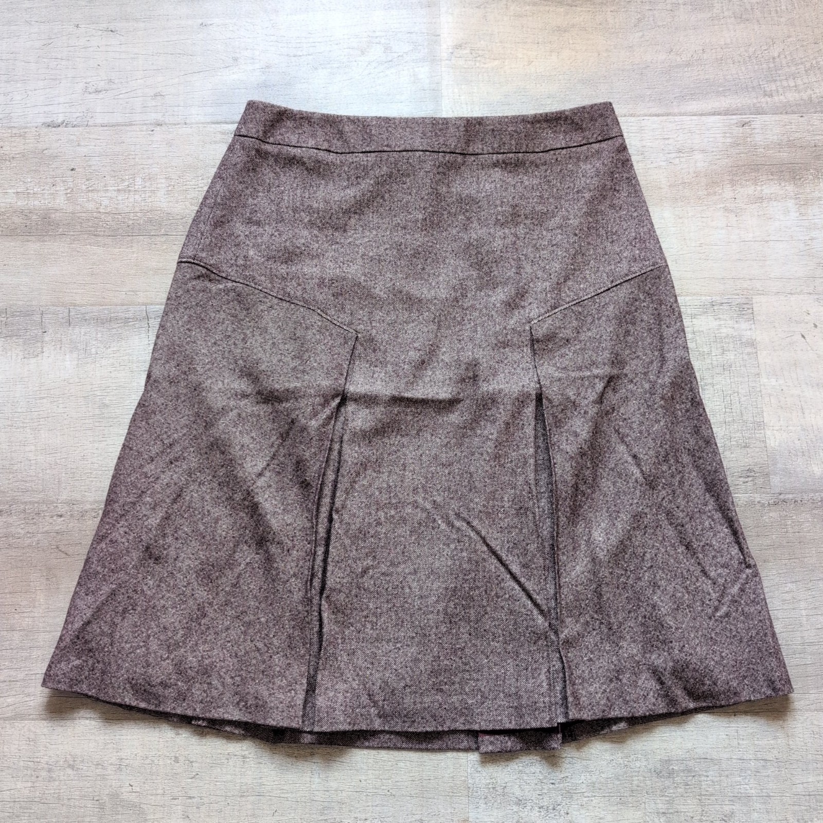 NWT Brooks Brothers Silk Wool Knee LENGHT Skirt SZ 4  Pleated Preppy $198