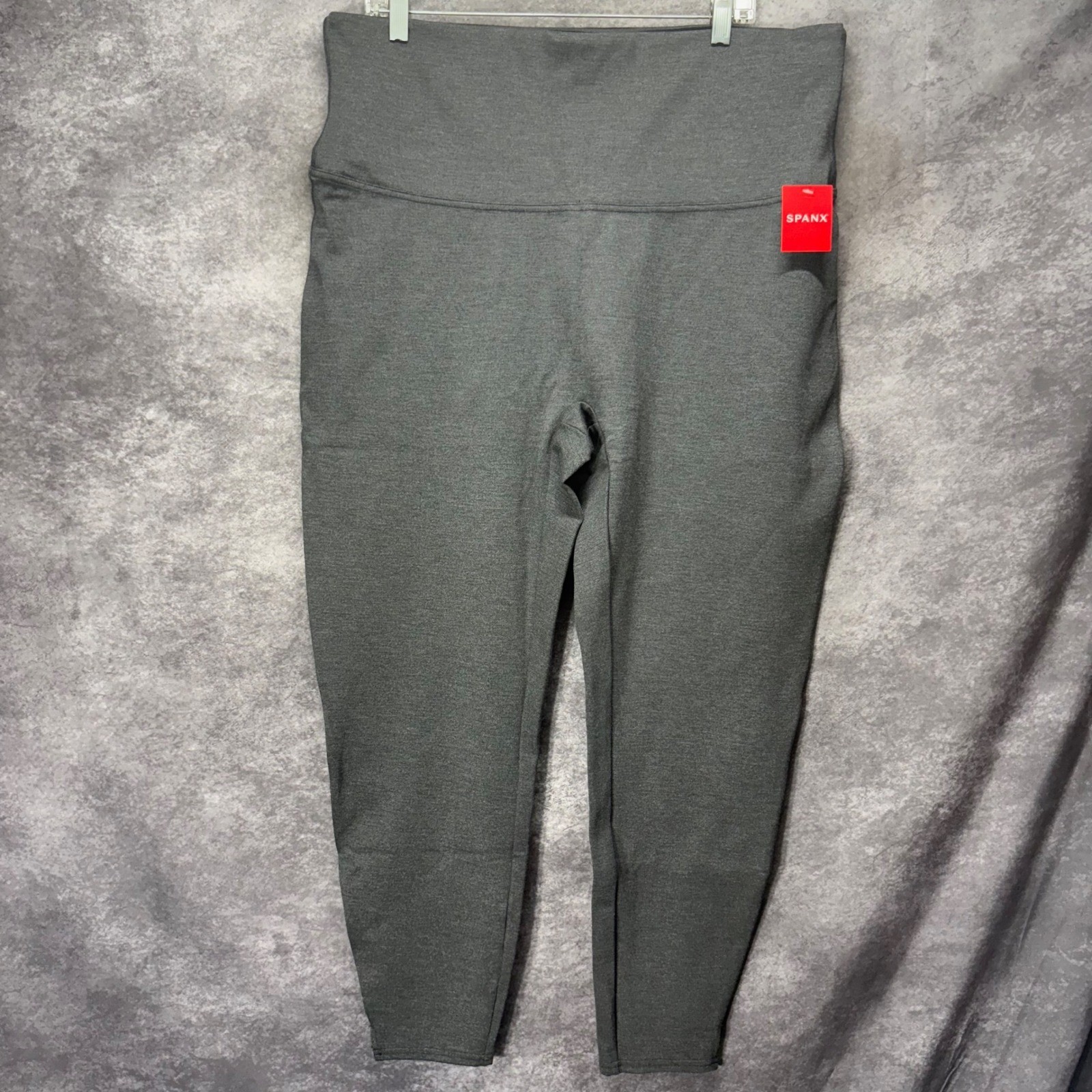 Spanx Ankle Length Hem Slit Ponte Leggings Size 3X Charcoal Gray NWT Shaping