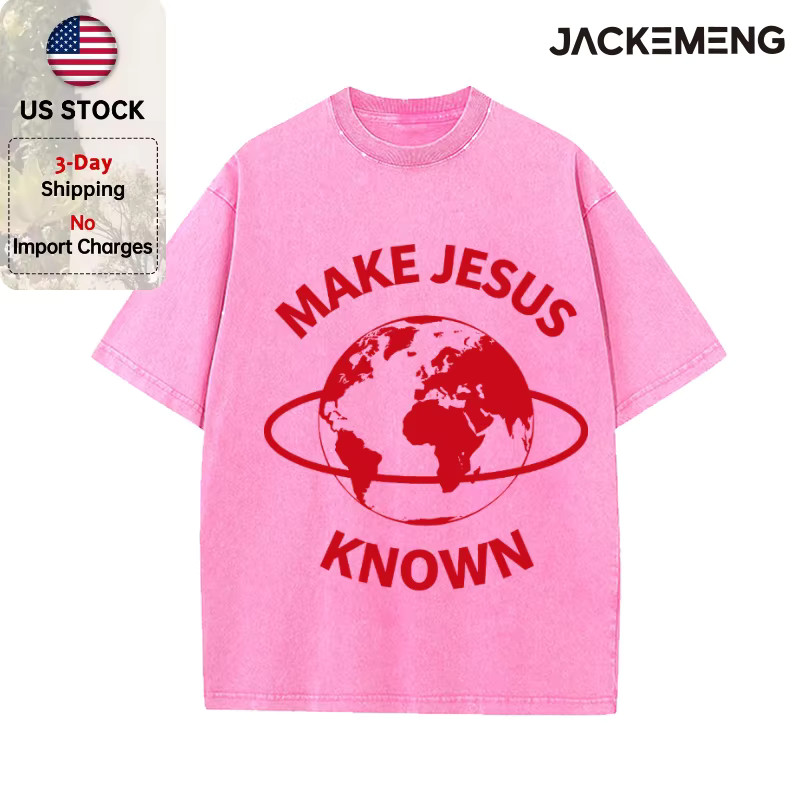 Y2K Oversized Washed Christian Globe Graphic Tee Faith Vintage Streetwear Shirt