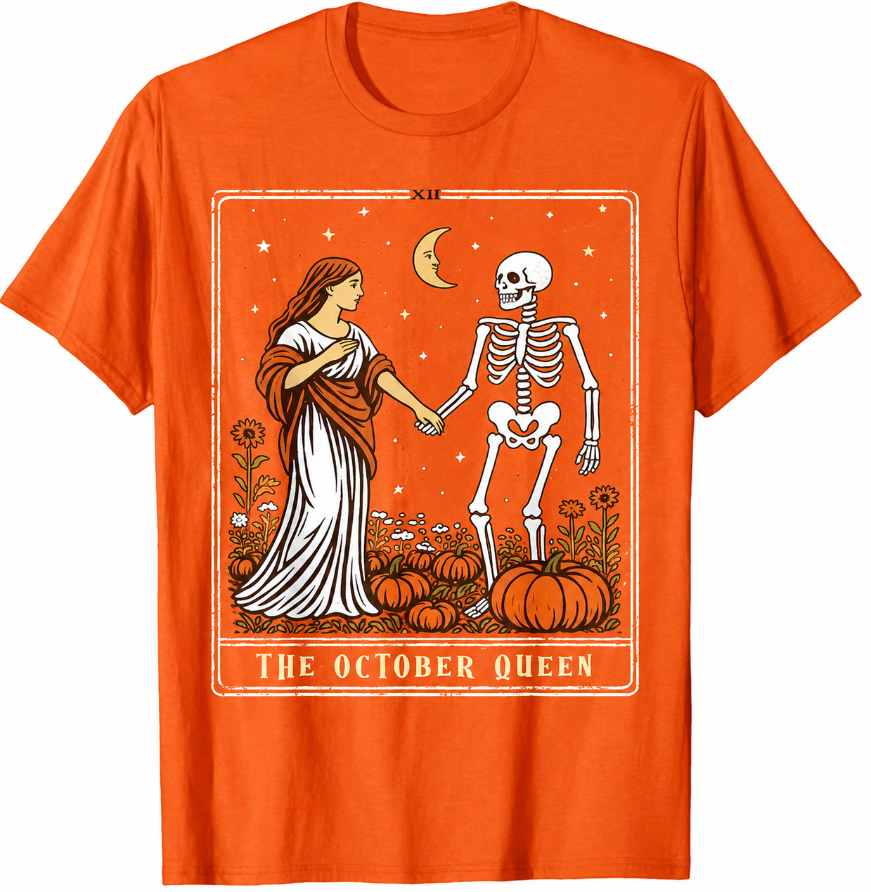 The October Queen Tarot Card Halloween Spooky Season T-Shirt unisex S-5XL HP372N
