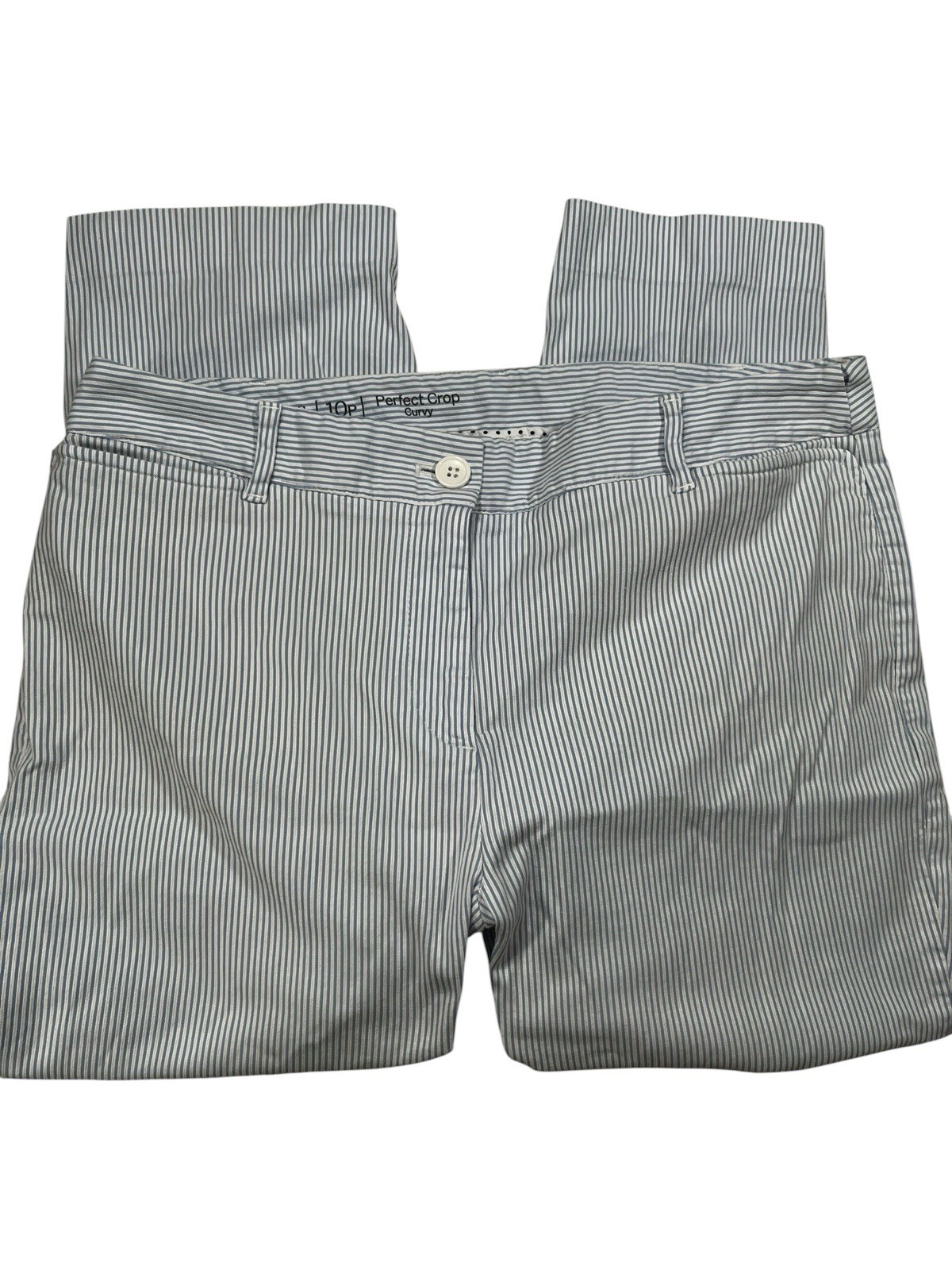Talbots Button hem seersucker crop pants Women\'s size 10P
