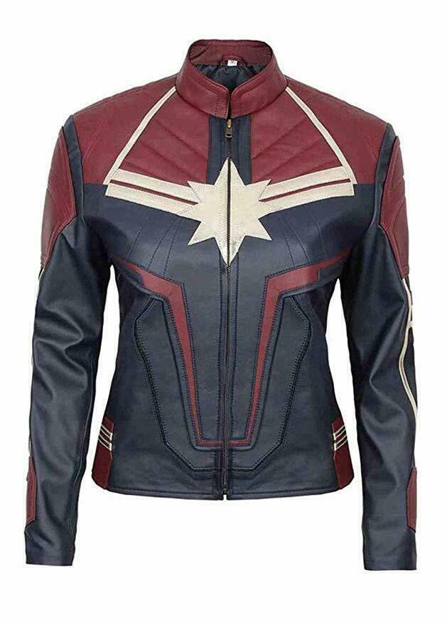 Women's Captain Marvel Brie Larson Marvel Costume Leather Jacket