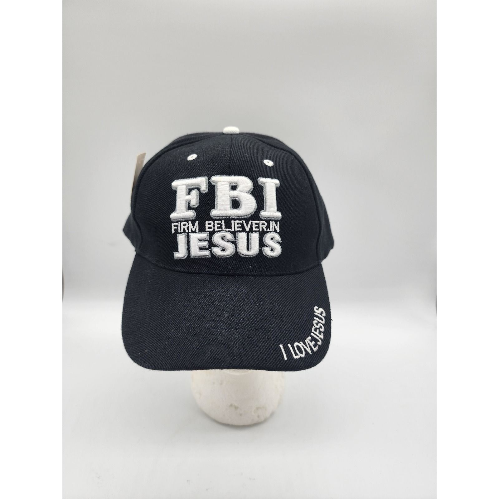 FBI Firm Believer In Jesus Hat Black Religious Christian Baseball Cap NWT