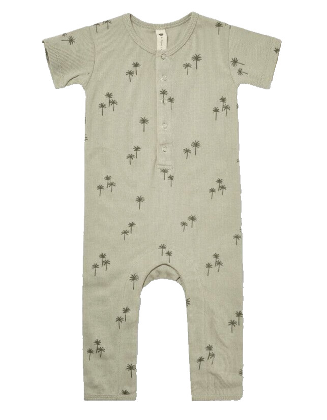 Q by Quincy Mae Baby unisex Ribbed Palms Short Sleeve  Romper Size  3-6 Months