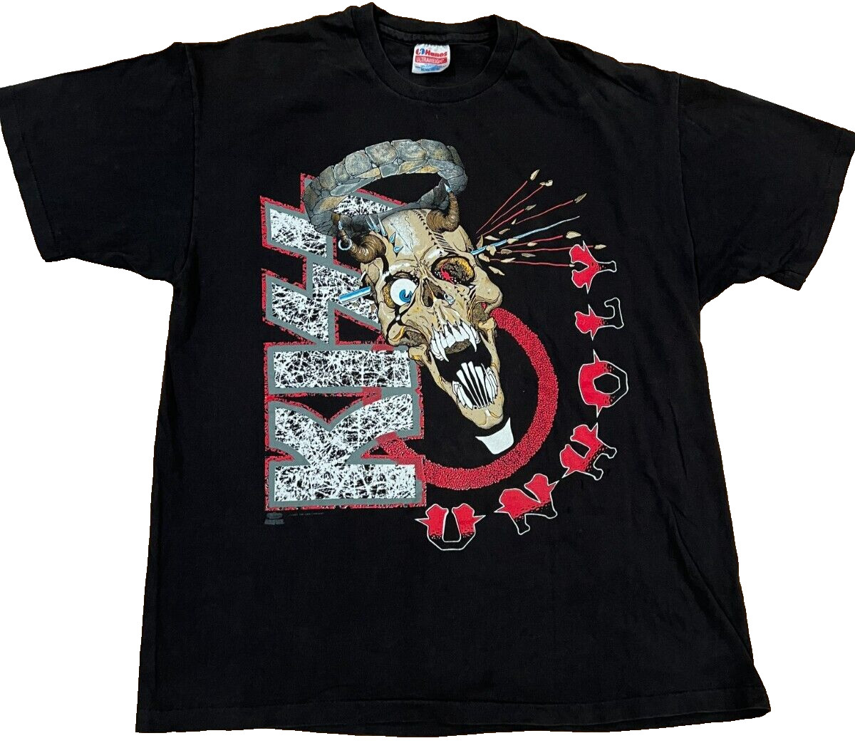 1992 Kiss Unholy T-Shirt Winterland Rock Express Hanes Ultraweight XL Single