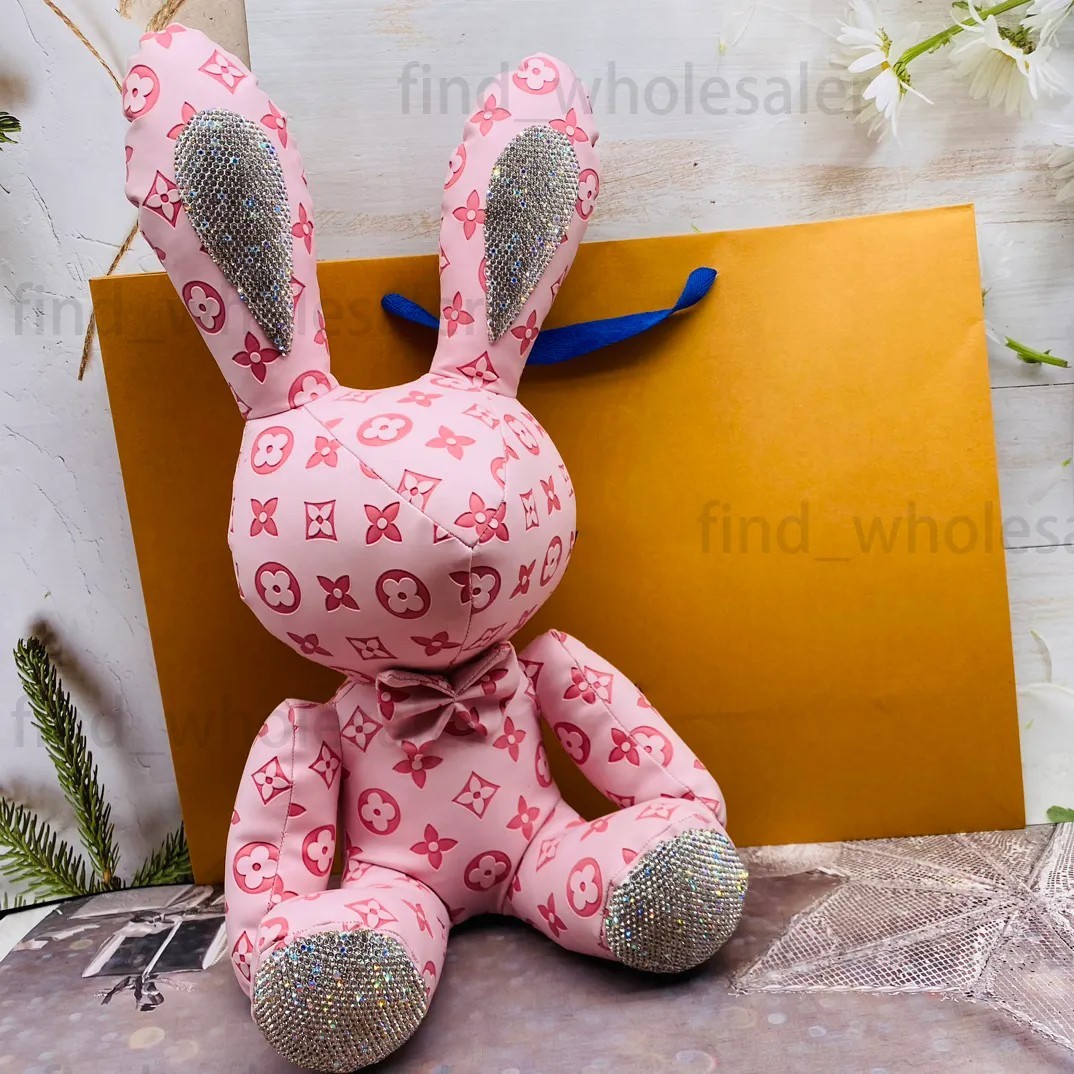 Bunny Lewis Monogram pink Logo Teddy Bear Soft Toy