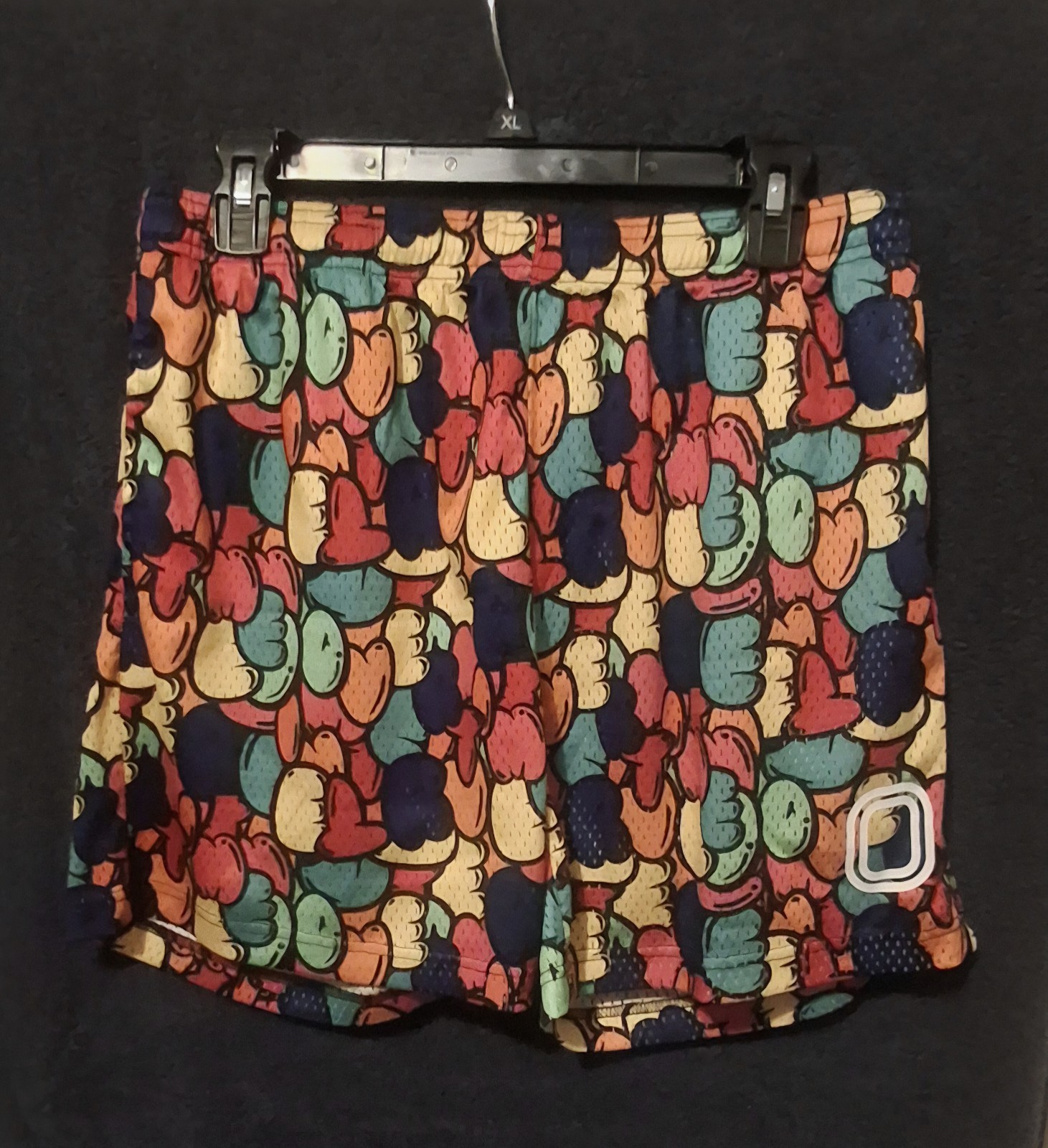 Overtime Men\'s M Athletic Shorts Mesh Abstract Multicolor Drawstring