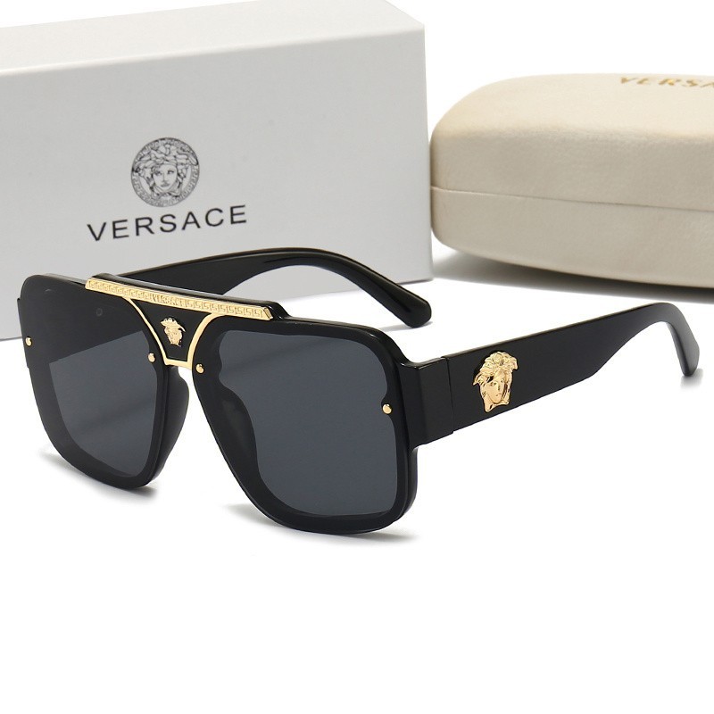 Men's Versacee Sunglasses vintage Stylish Big rimmed Square Women's glasses +Box