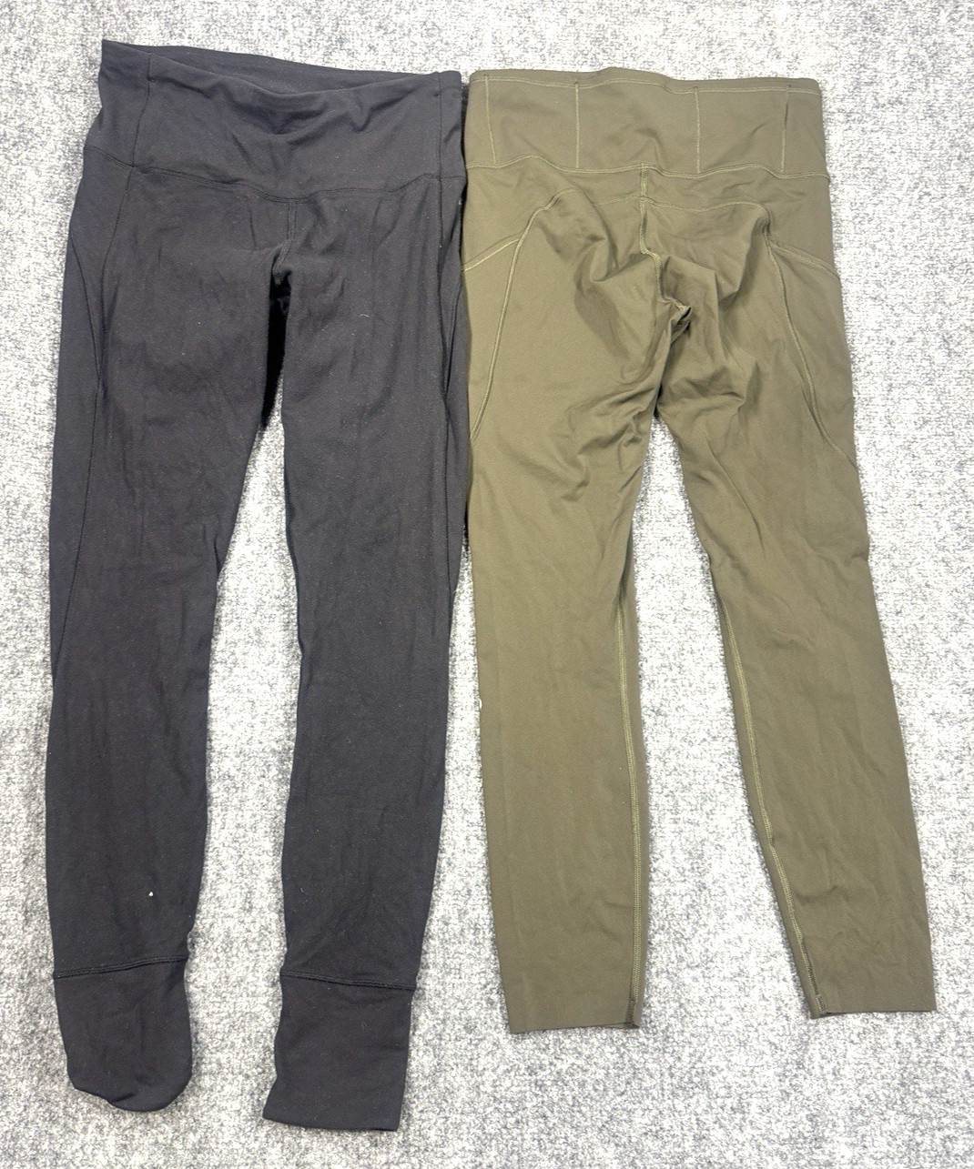 Lululemon Women\'s Leggings Size 6 Green And Black Set of 2