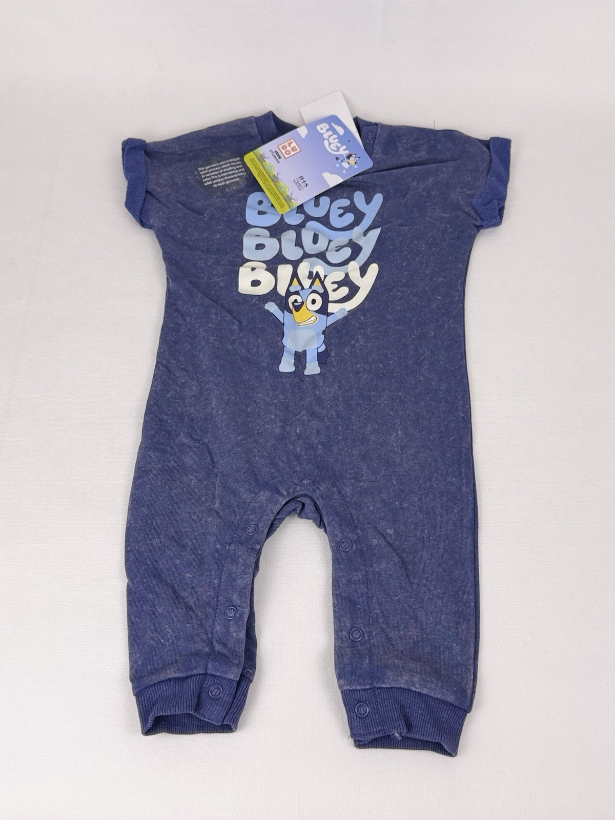 Bluey Baby Romper 6-9M Blue Graphic One Piece Infant NWT Cartoon Outfit
