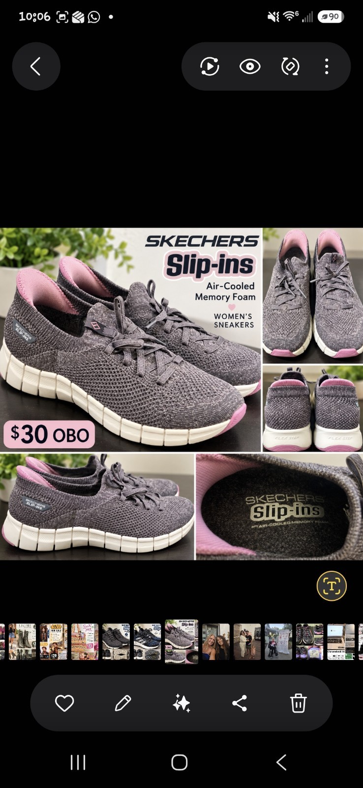 Sketchers Comfort Slip In Sneaker Size