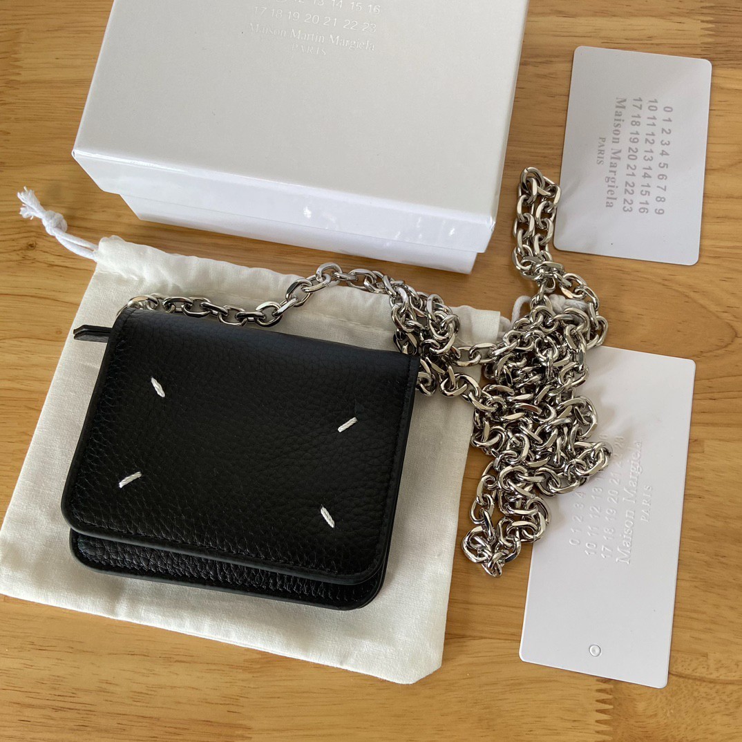 Maison Margiela Mini Leather Bag Black Chain Crossbody Wallet 11×9×2cm