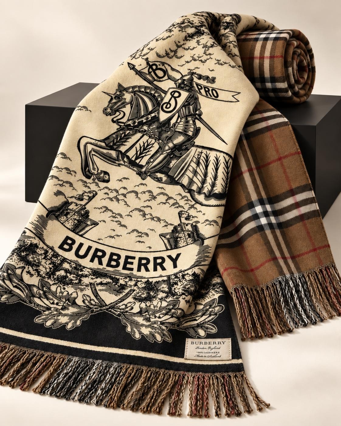 Burberry Reversible 100% Cashmere (Open box and has never been used)