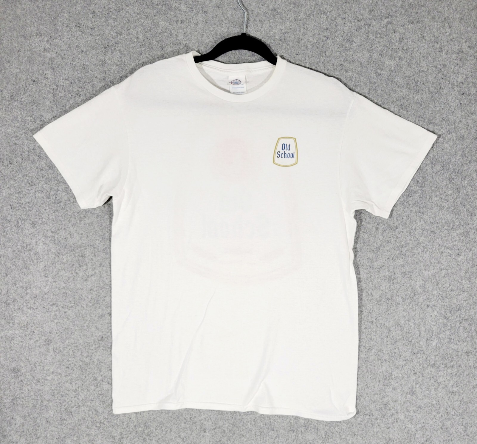 VTG Old School Delta Pro Weight Shirt Men Medium White Dog Beer Graphic Print