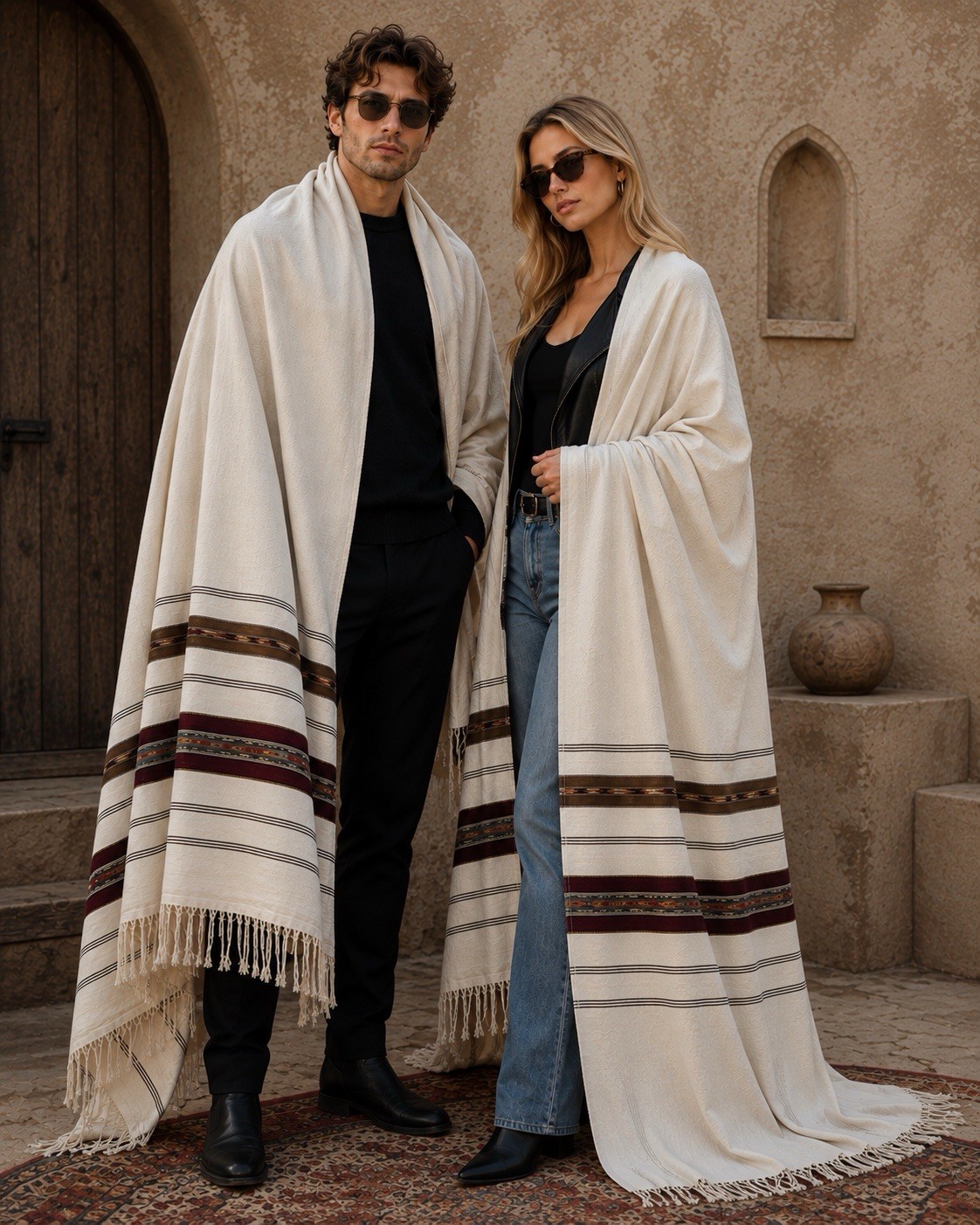 Handmade Pure Wool Shawl | Traditional Woven Wrap & Throw Blanket