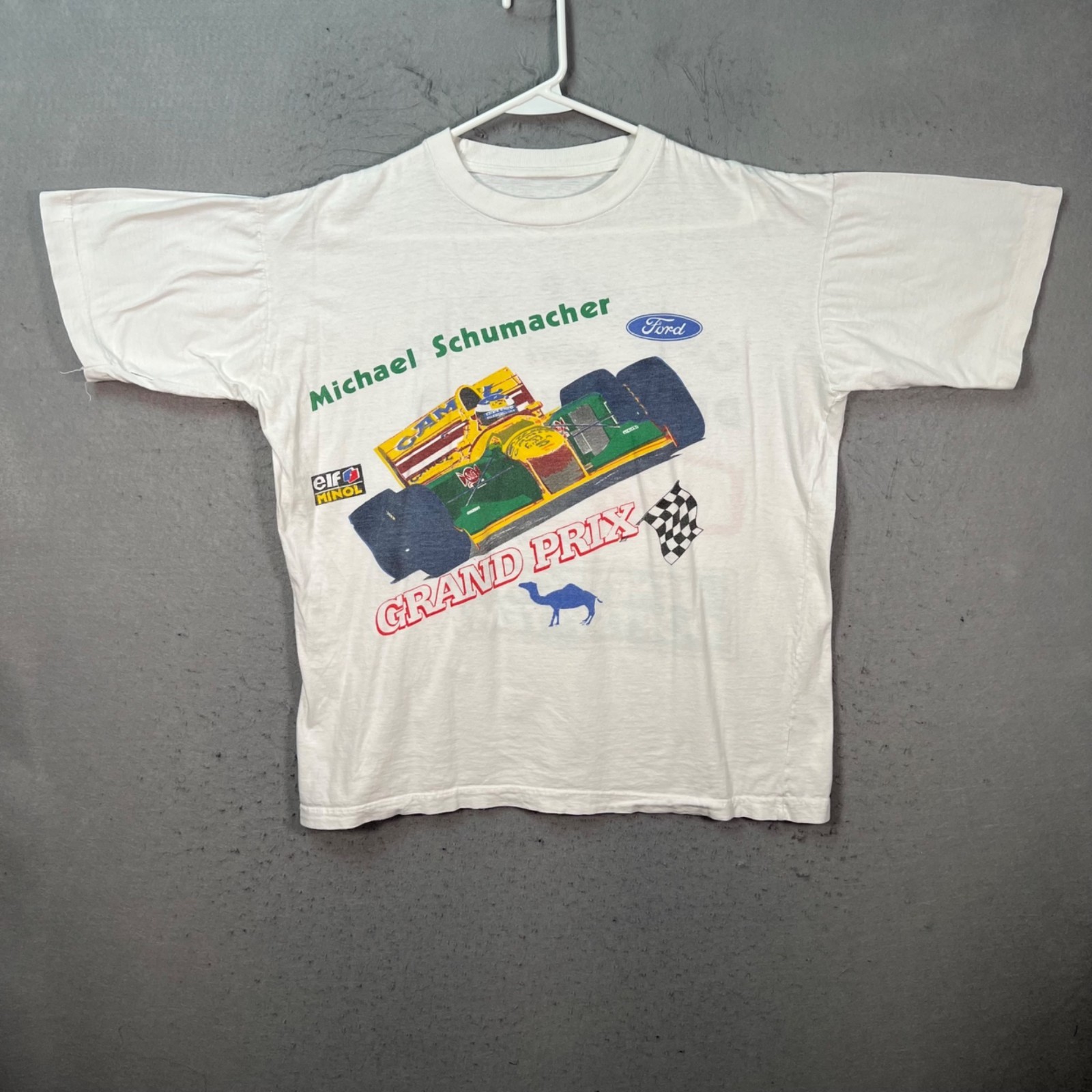 Vintage 1993 Formula 1 Michael Schumacher Grand Prix T Shirt Size Large