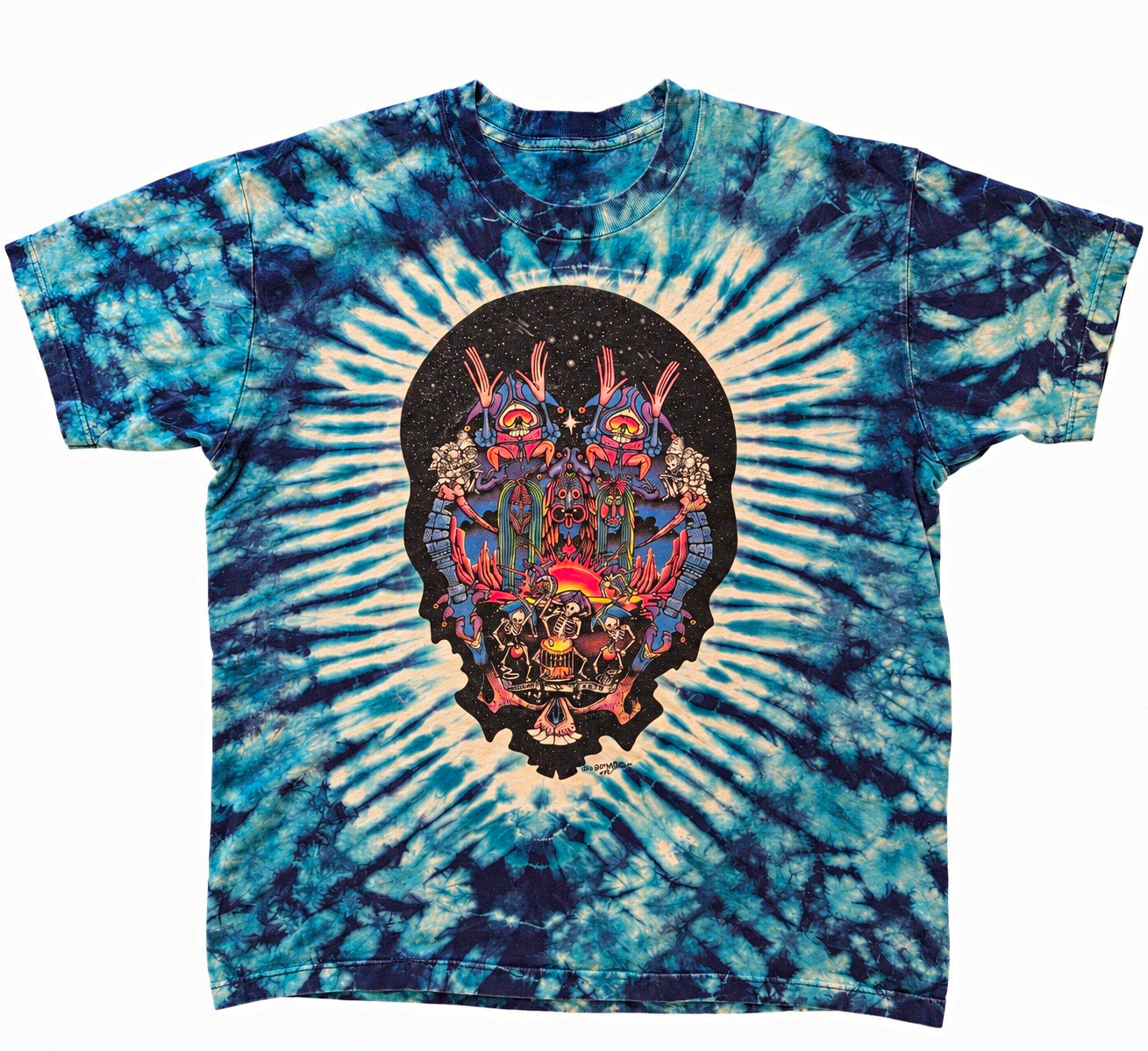 Vintage Grateful Dead 1991 Jester Drums Space Tie Dye T-Shirt M/L 90s RARE/MINT