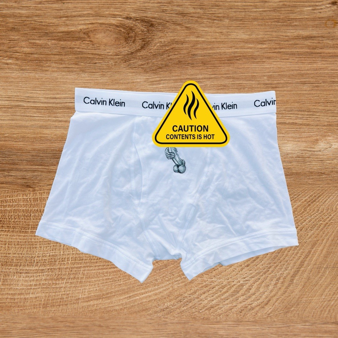 H.E.Arts Male Erotic Art custom print Mens white cotton Trunk underwear
