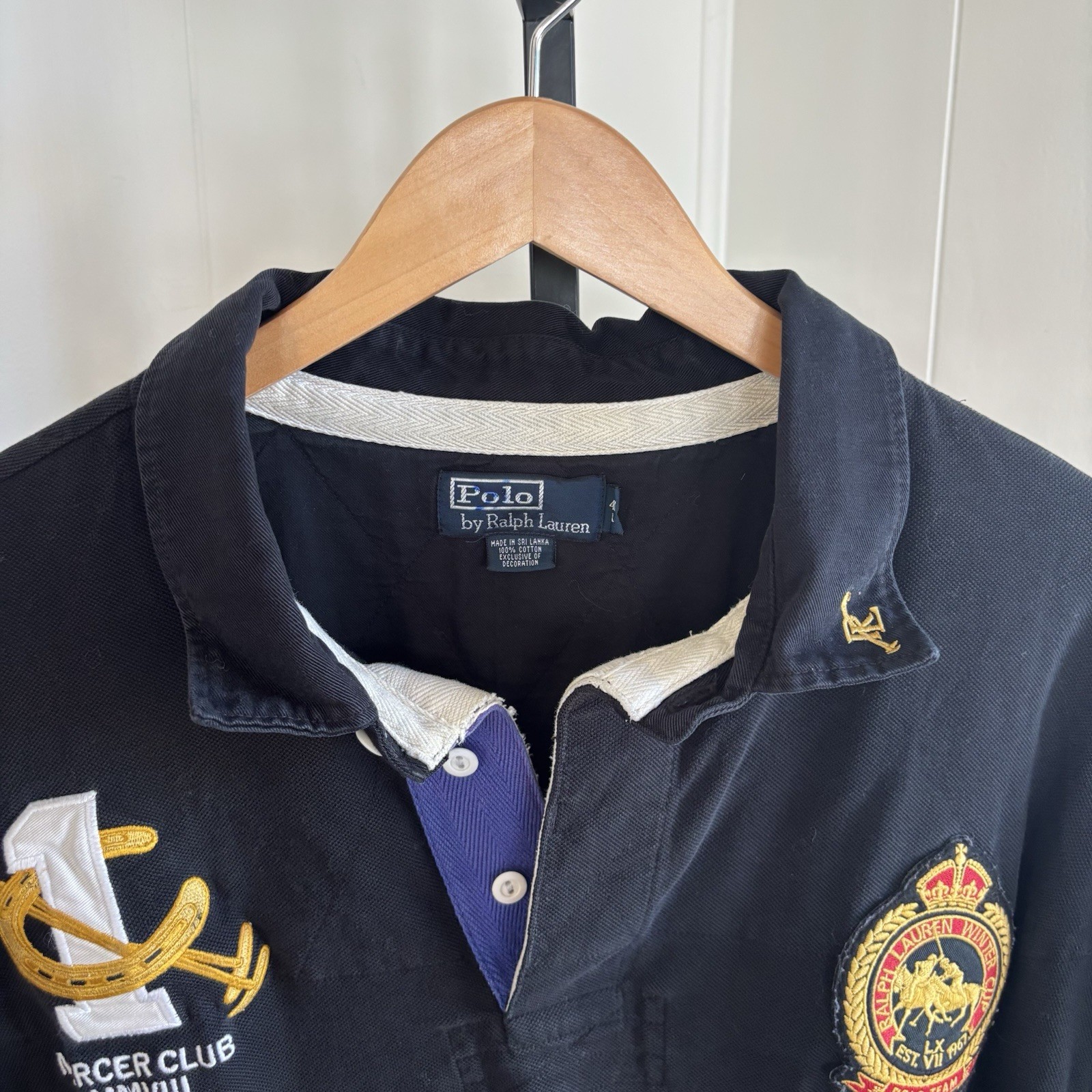 Polo Ralph Lauren Mercer Club Polo Rugby Shirt Black Mens 4XLT Tall FLAW