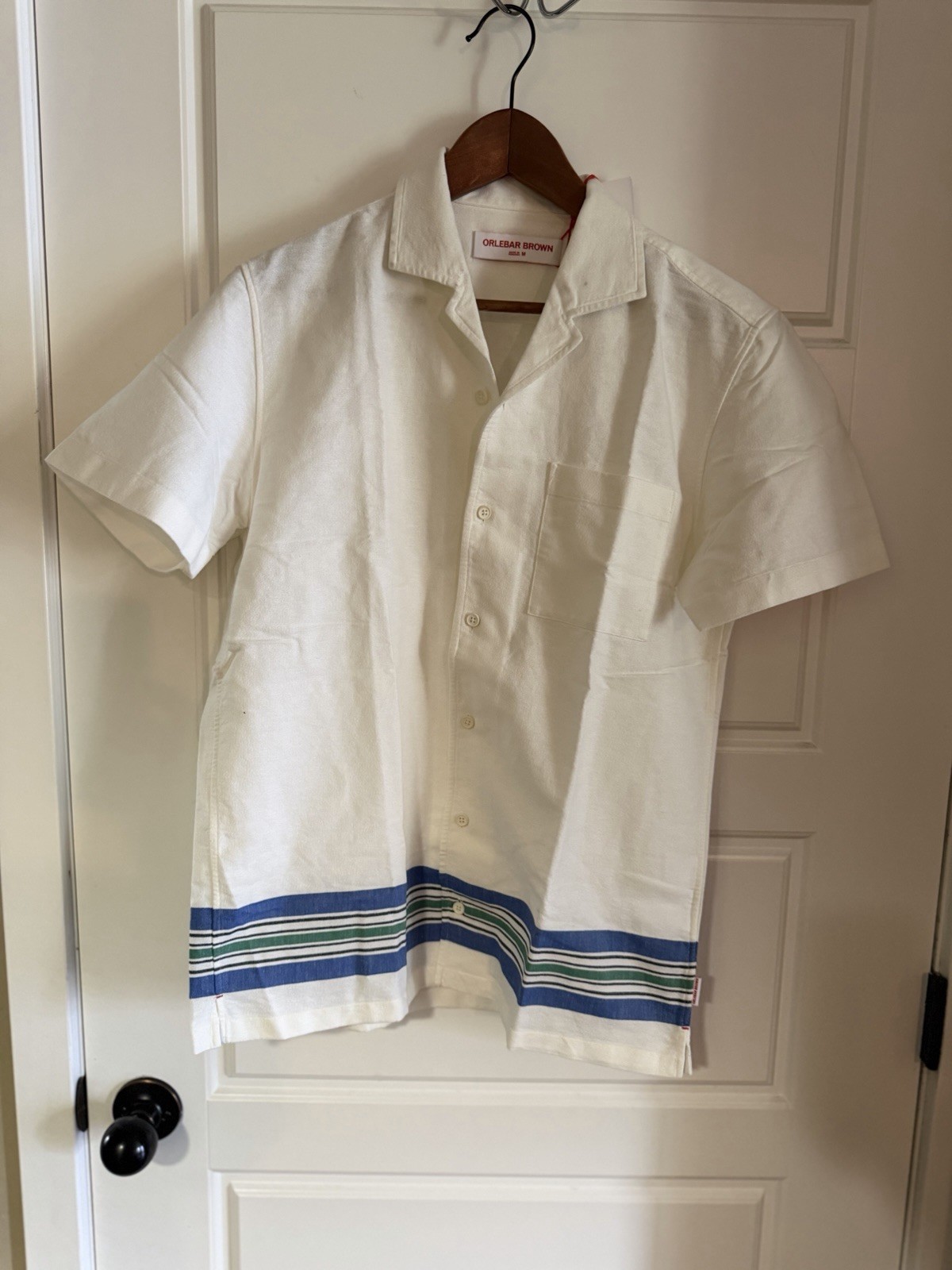 ORLEBAR BROWN HIBBERT Limestone Button Up Shirt Size M