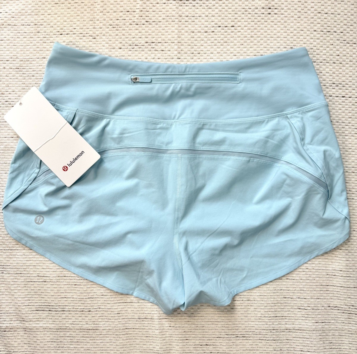 Lululemon Speed Up High Rise Shorts Women’s Small 2.5” Foam Blue Mesh Vent NEW