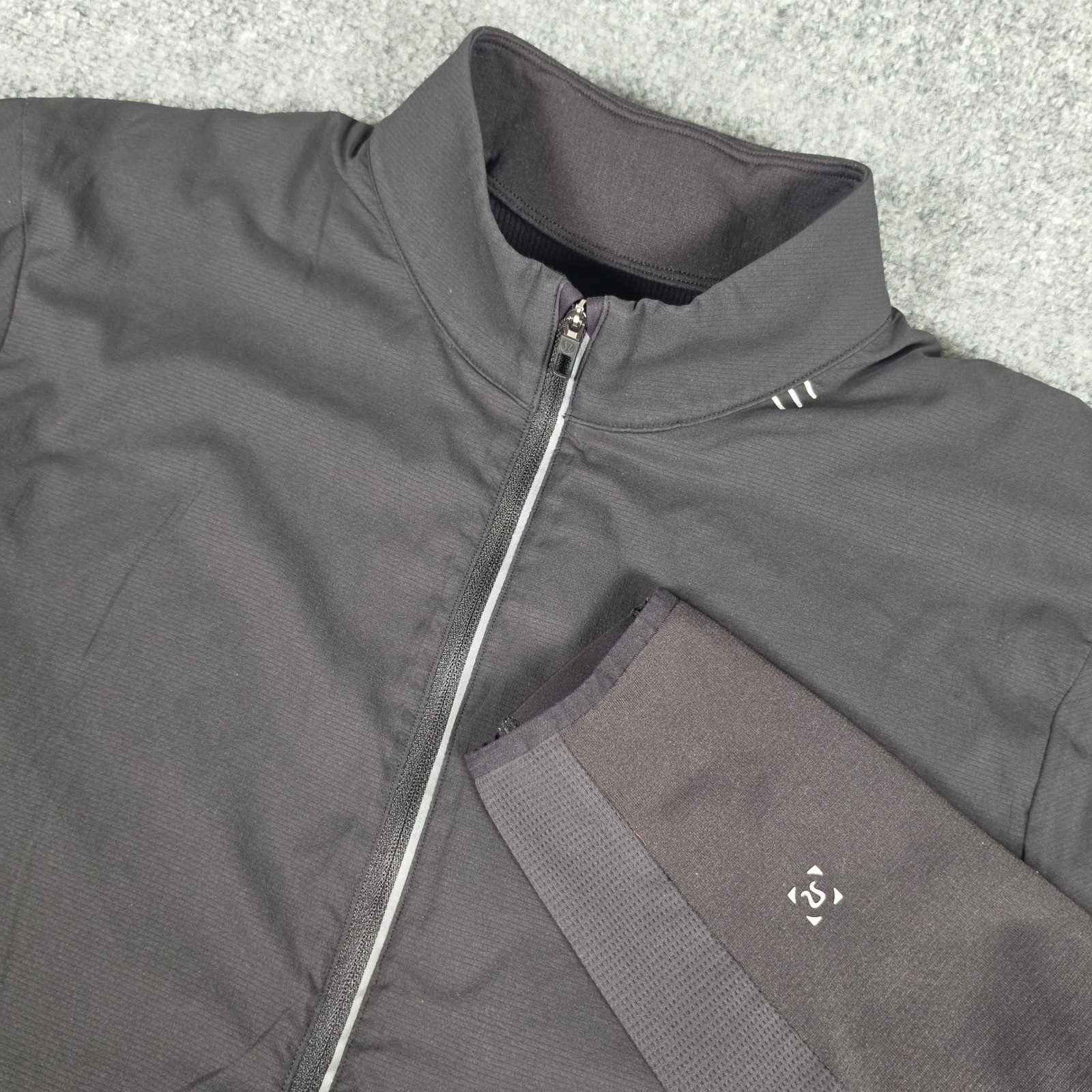 Lululemon Surge Warm 1/2 Zip Pullover Mens L Black Reflective Activewear Running