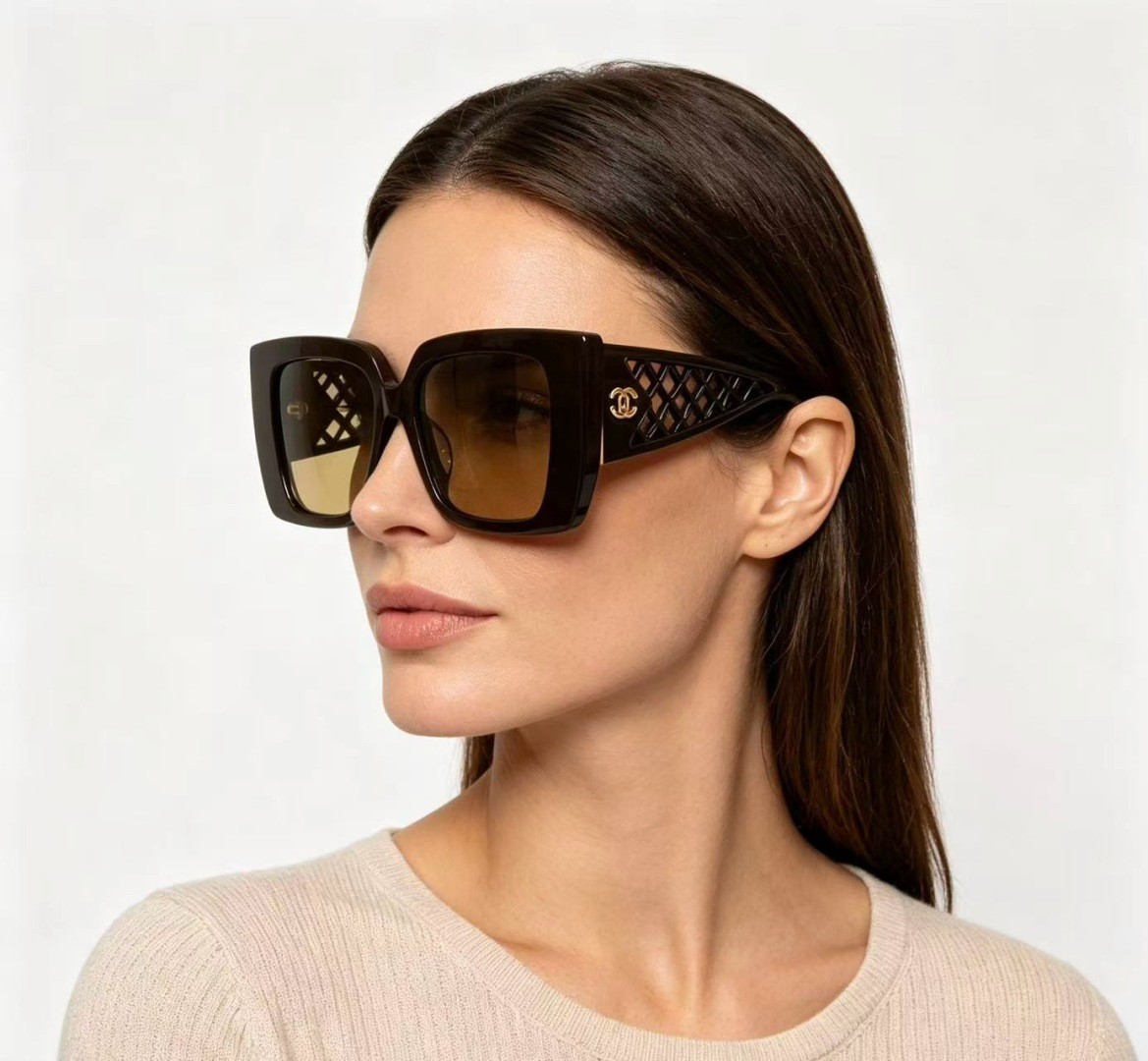 CHANEL CH5567 Sunglasses Square Frame 52-20-140 Women Designer Eyewear