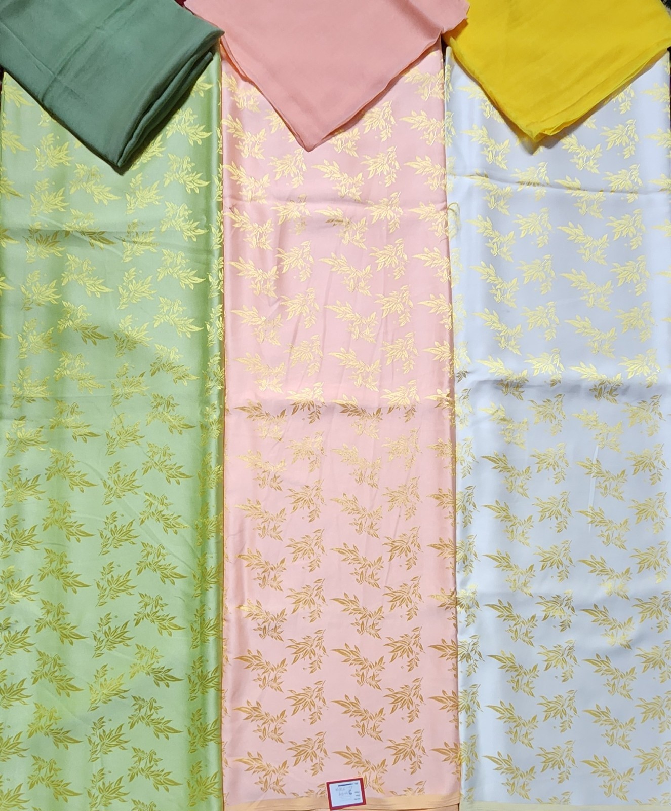 3 Peice brocade Silk Unstitched open fabric Salwar Kameez dupatta set