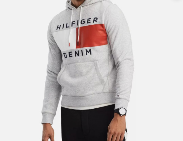 Mens Tommy Hilfiger Logo Hoody Hooded Full Zip Sweatshirt Jacket New With Tags