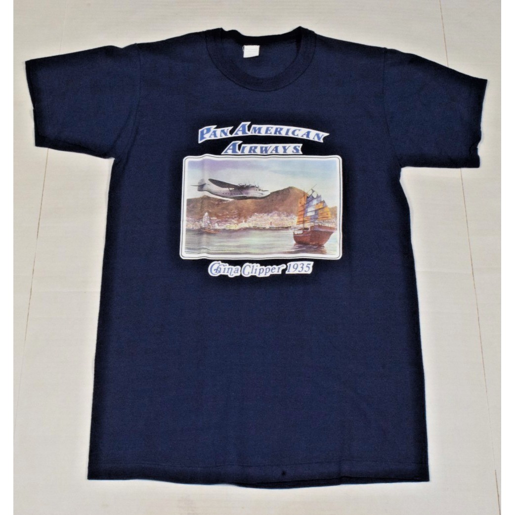 Vintage T-Shirt 70s Pan Am Air China Clipper Single Stitch Size XS/S Sportswear